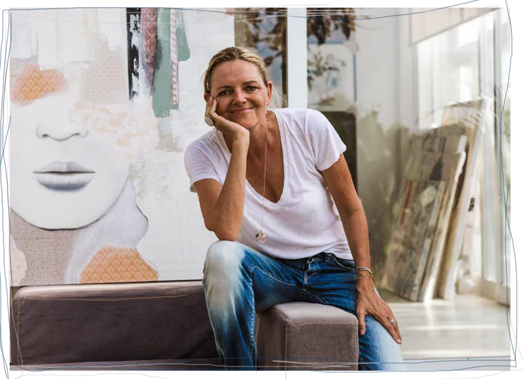 Irene Hoff - Painter, storyteller, and healer in her studio